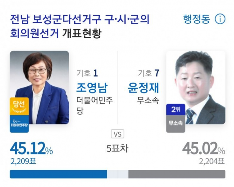 파일:보성군 의회 의원선거 5표차.png